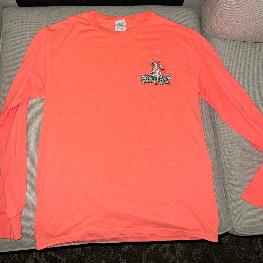 Girlie Girl Coral Long sleeve tshirt